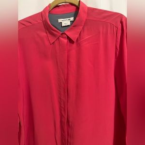 Lacoste Dark fuscia long sleeve button up